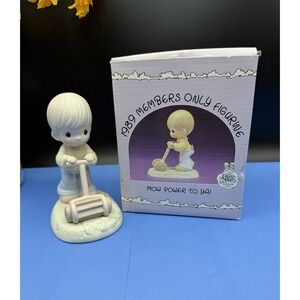 Precious Moments Figurine "Mow Power To You" 1989 Members Only W/Box #PM-892